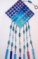 Iridescent fused glass wind chime #2