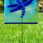 Blue Dragonfly garden art SOLD